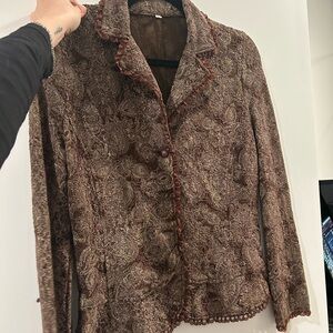 Vintage Brown Paisley Button Down Shirt